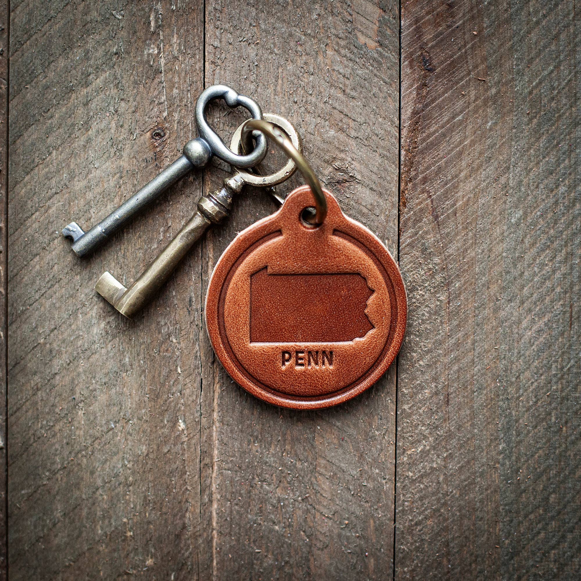 Pennsylvania Leather Keychain Circle