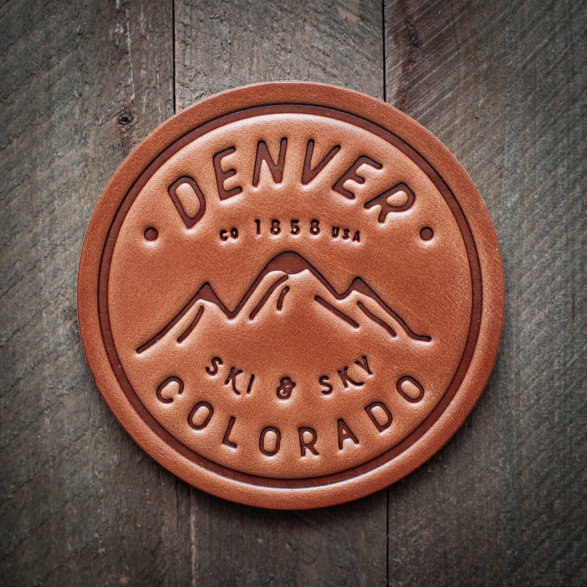 Denver Leather Coaster