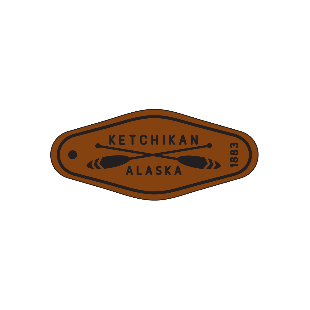 Ketchikan Alaska Leather Keychain Motel Style