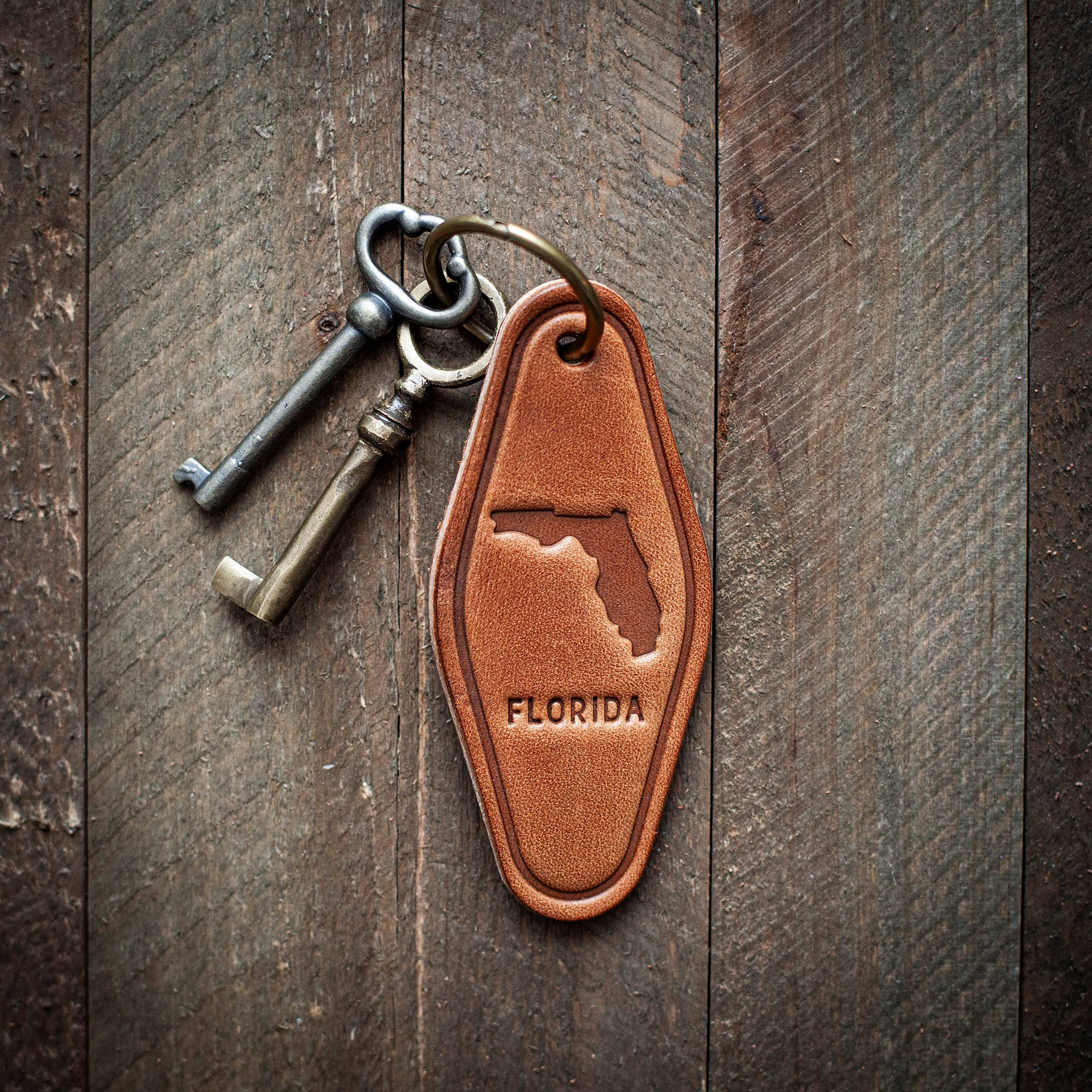 Florida Leather Keychain Motel Style