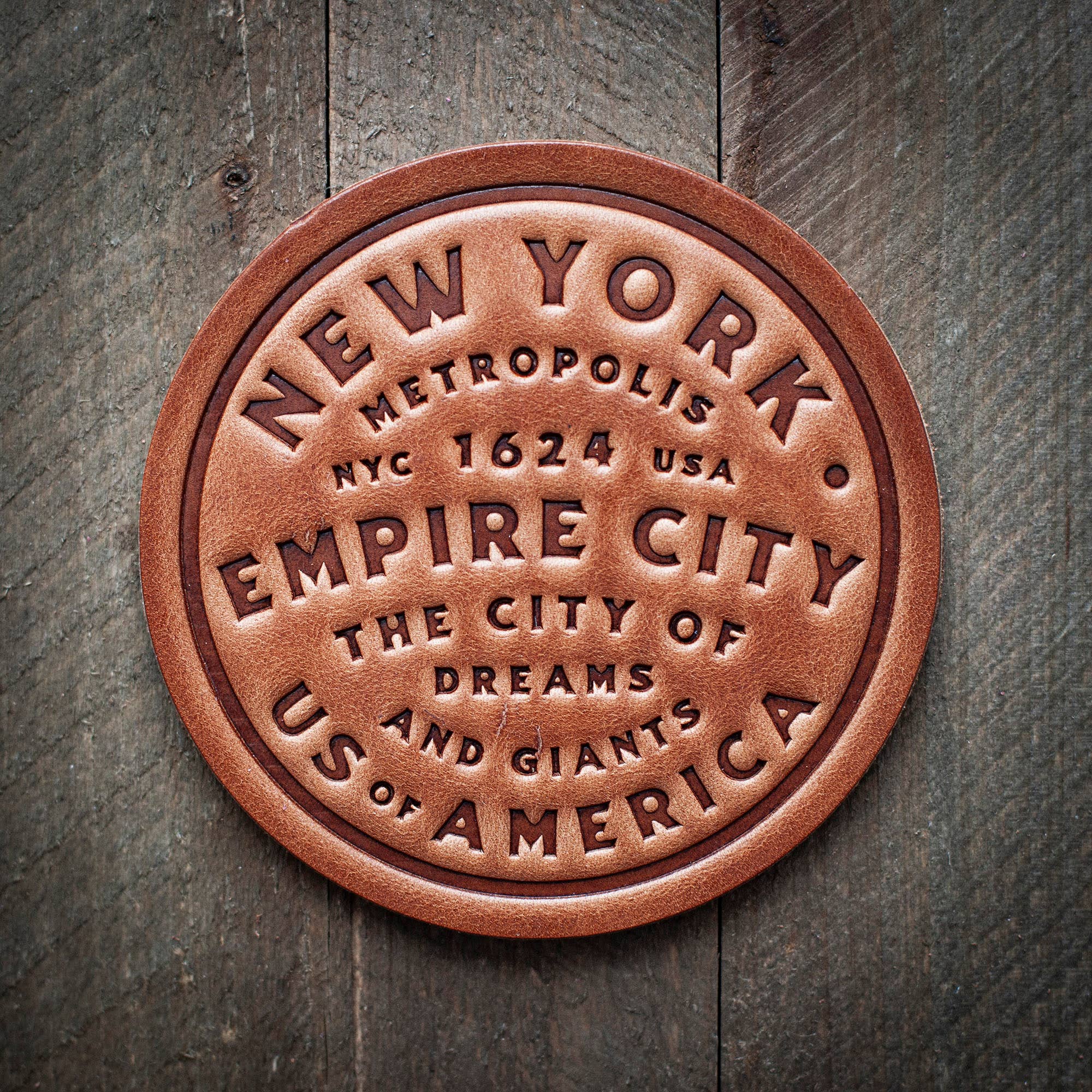 New York City Leather Coaster