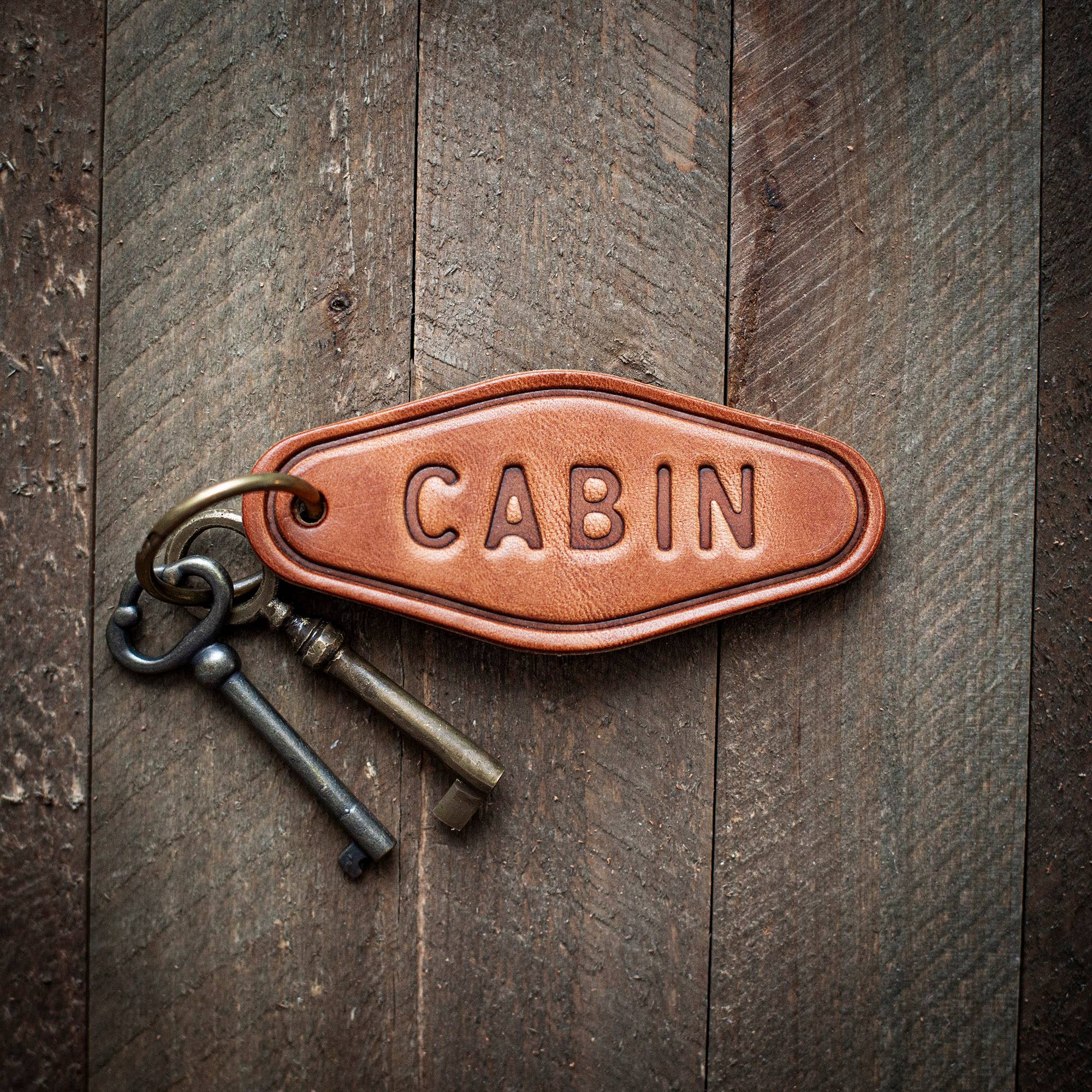 Cabin Leather Keychain Motel Style