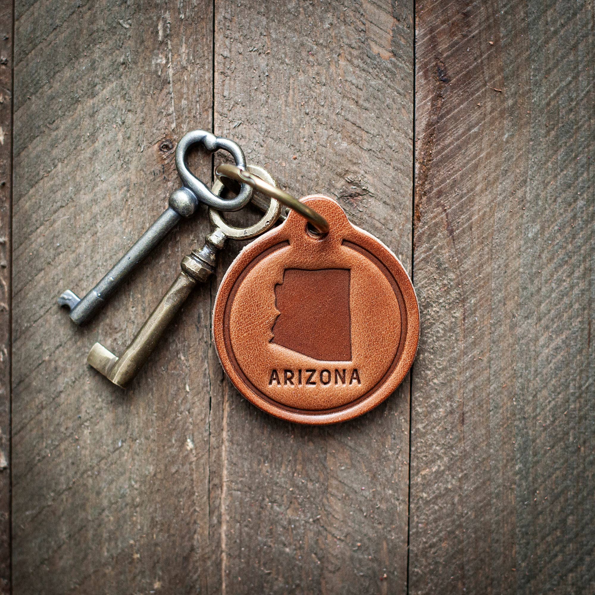 Arizona Leather Keychain Circle