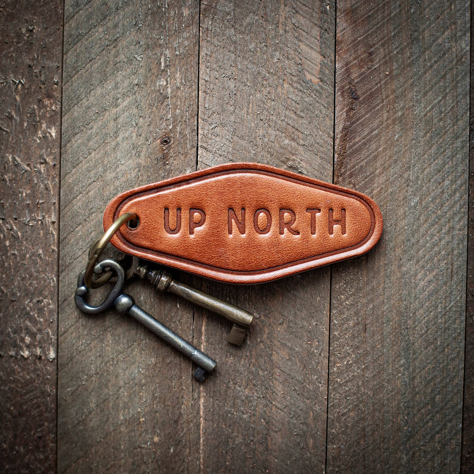 Up North Leather Keychain Motel Style