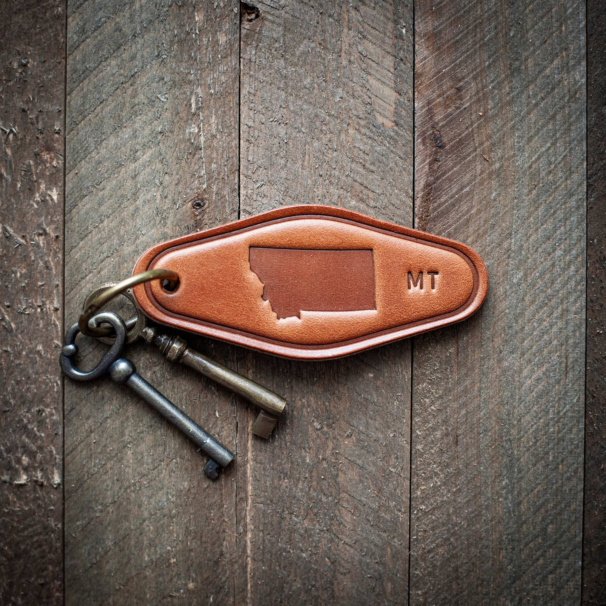 Montana Leather Keychain Motel Style