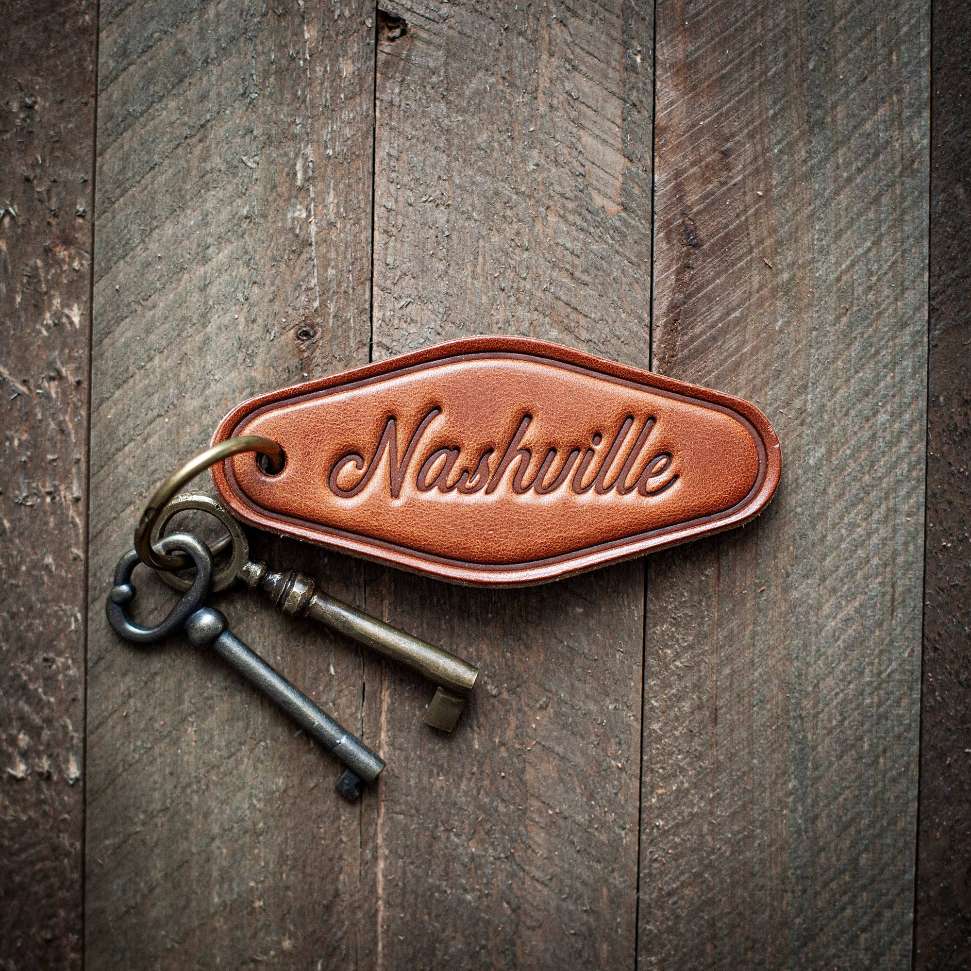 Nashville Leather Keychain Motel Style