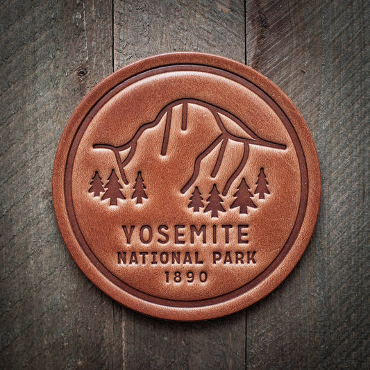 Yosemite National Park Leather Coaster