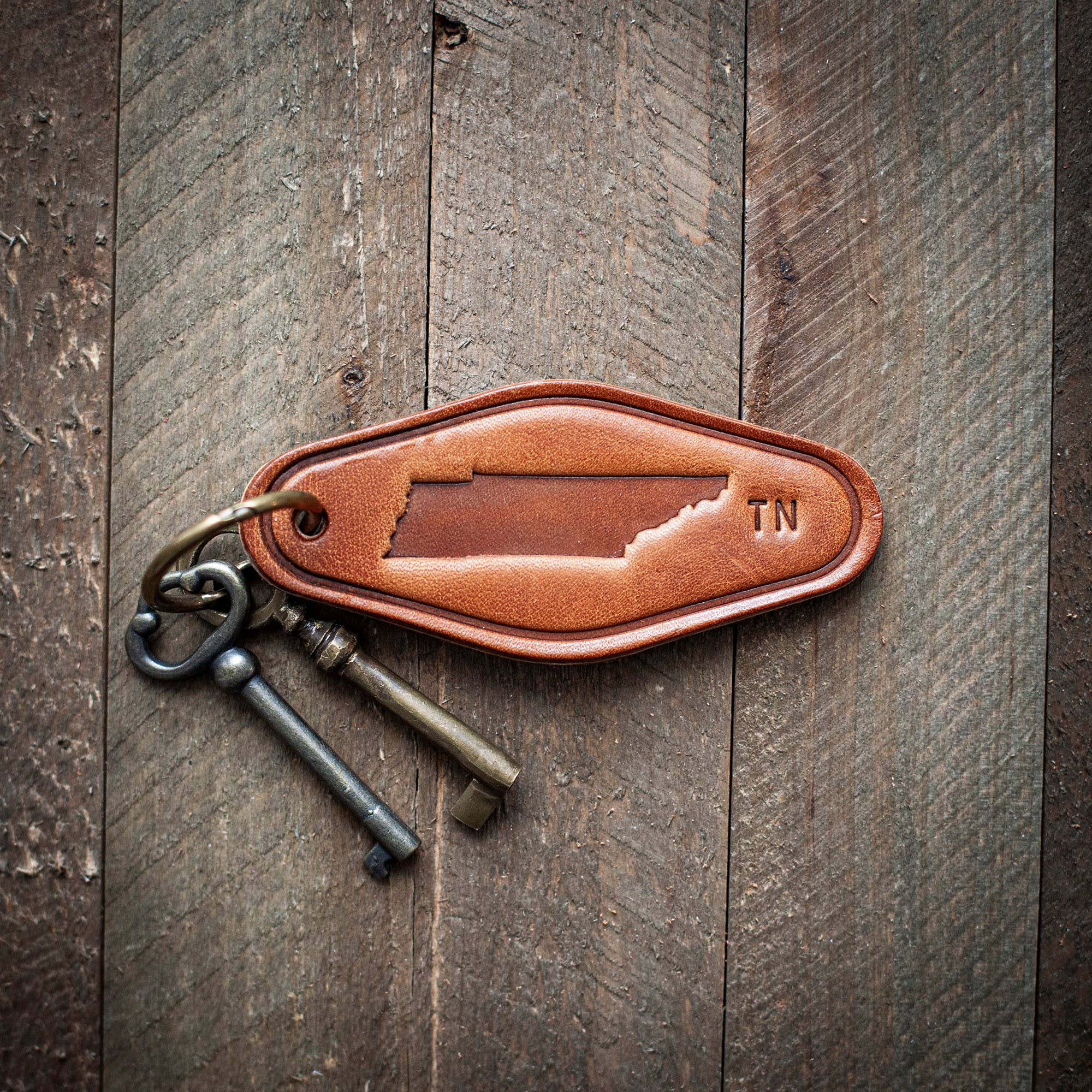 Tennessee Leather Keychain Motel Style