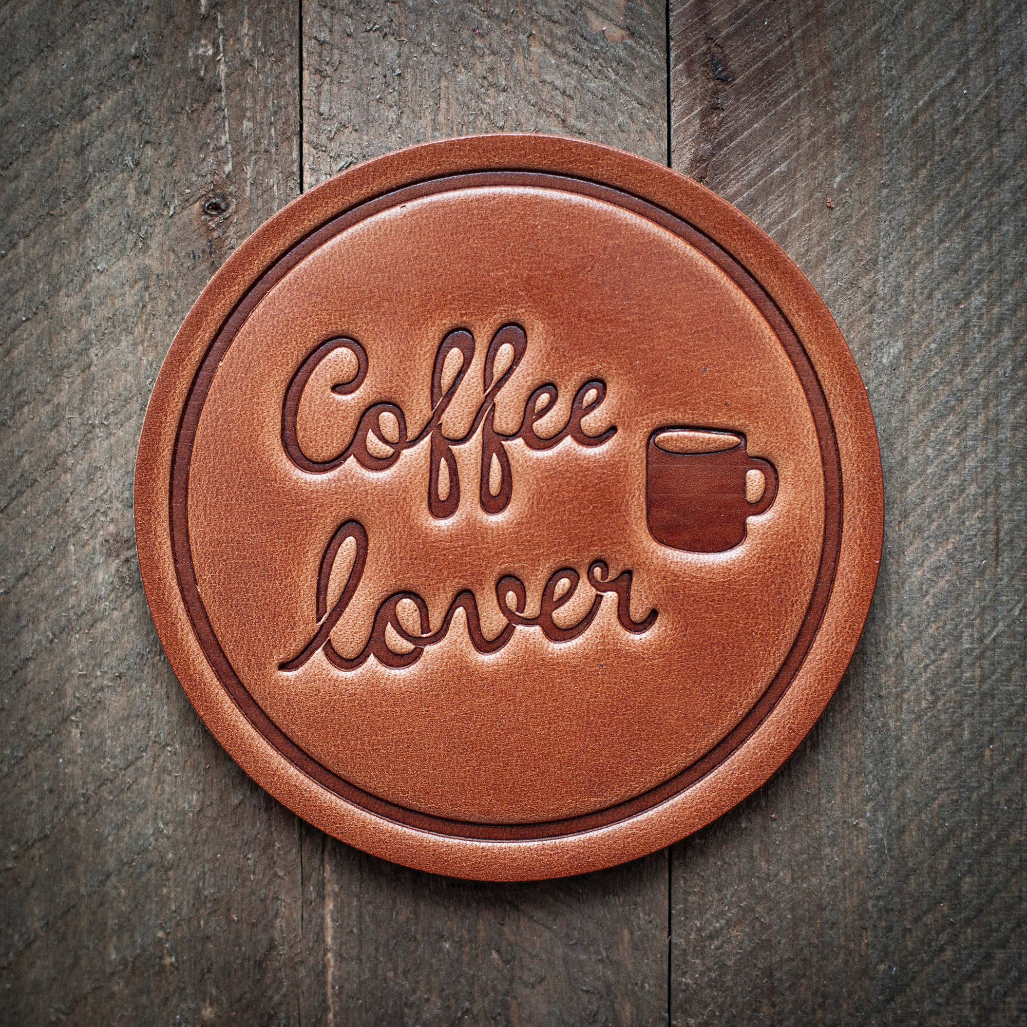 Coffee Lover Leather Coaster