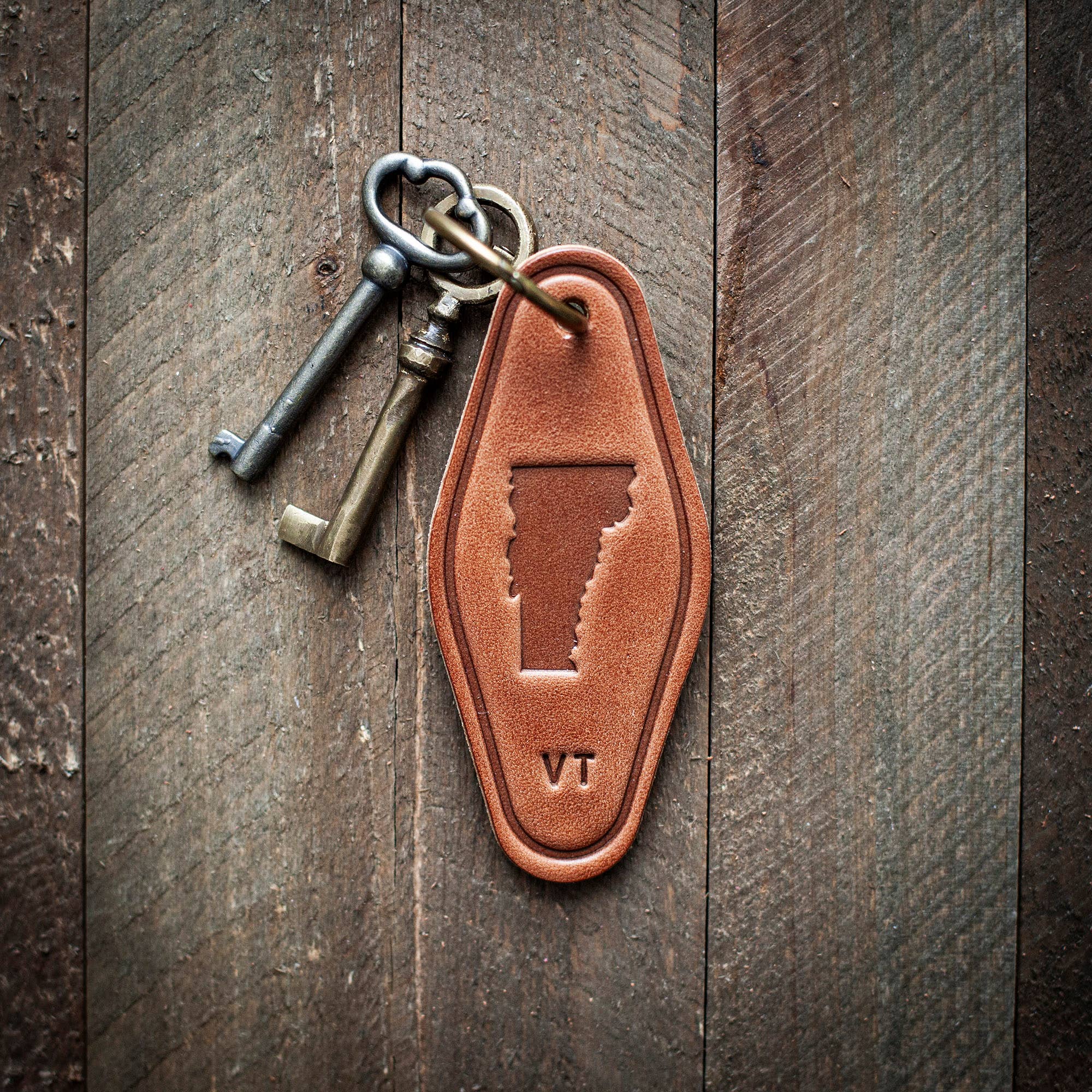 Vermont Leather Keychain Motel Style