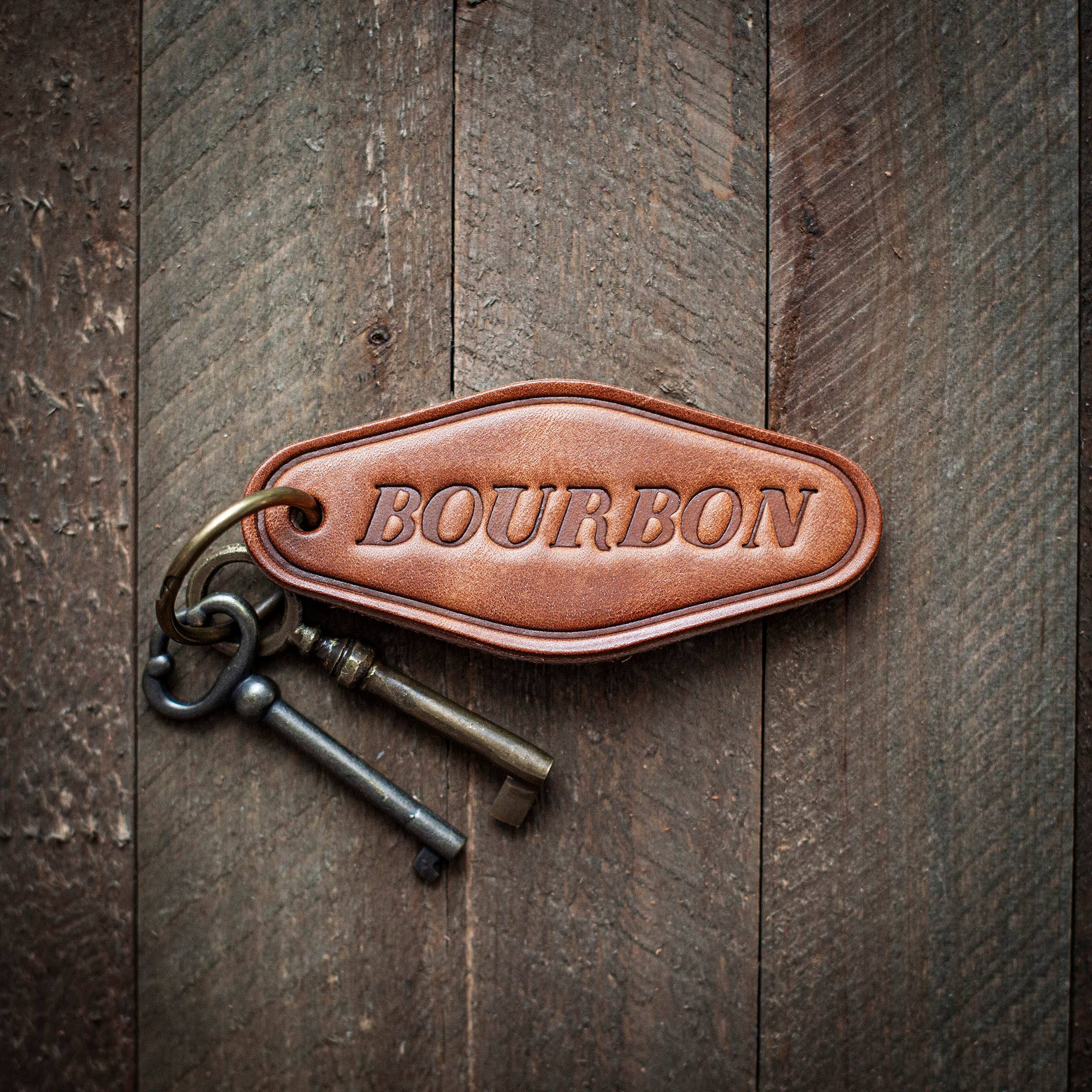Bourbon Leather Keychain Motel Style