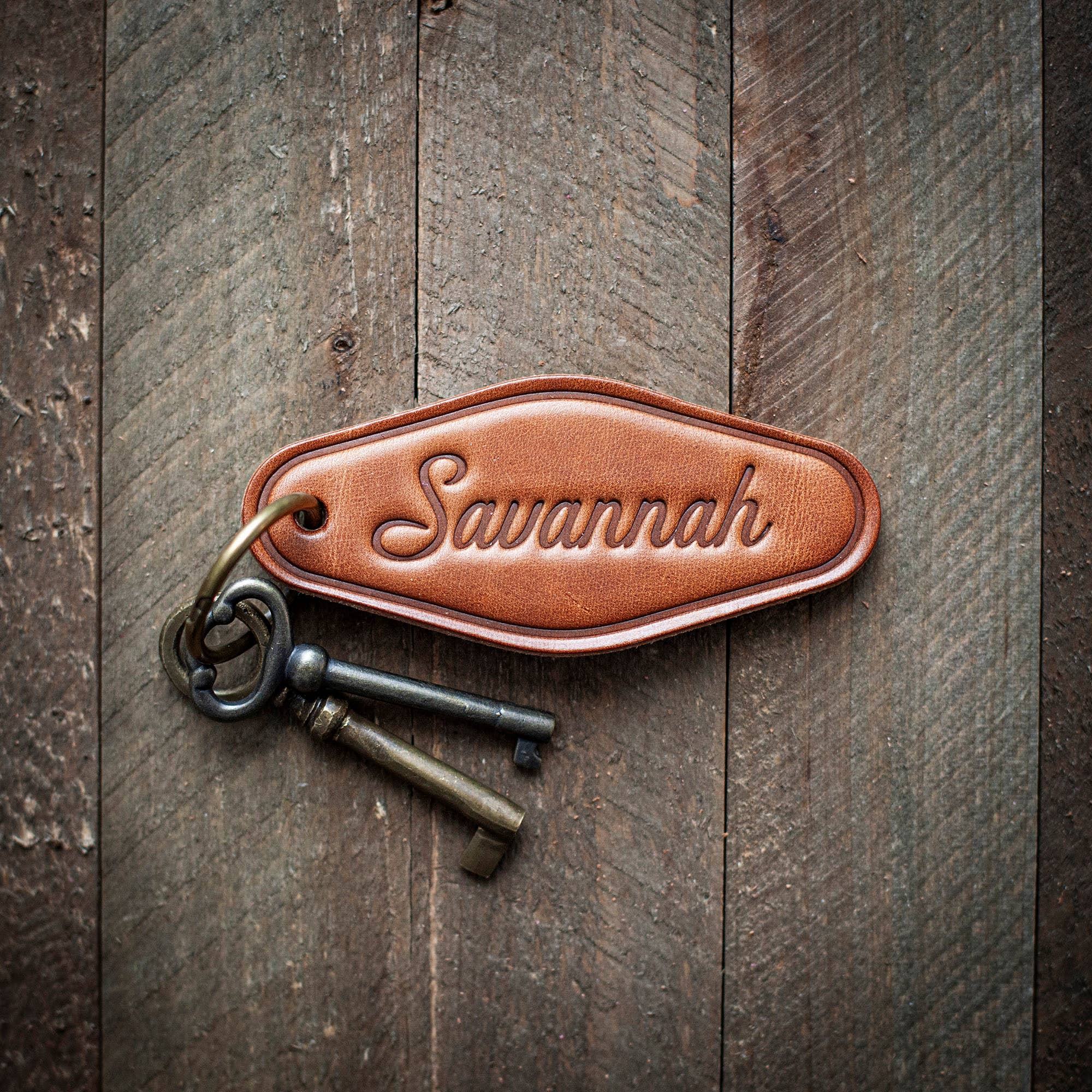 Savannah Leather Keychain Motel Style