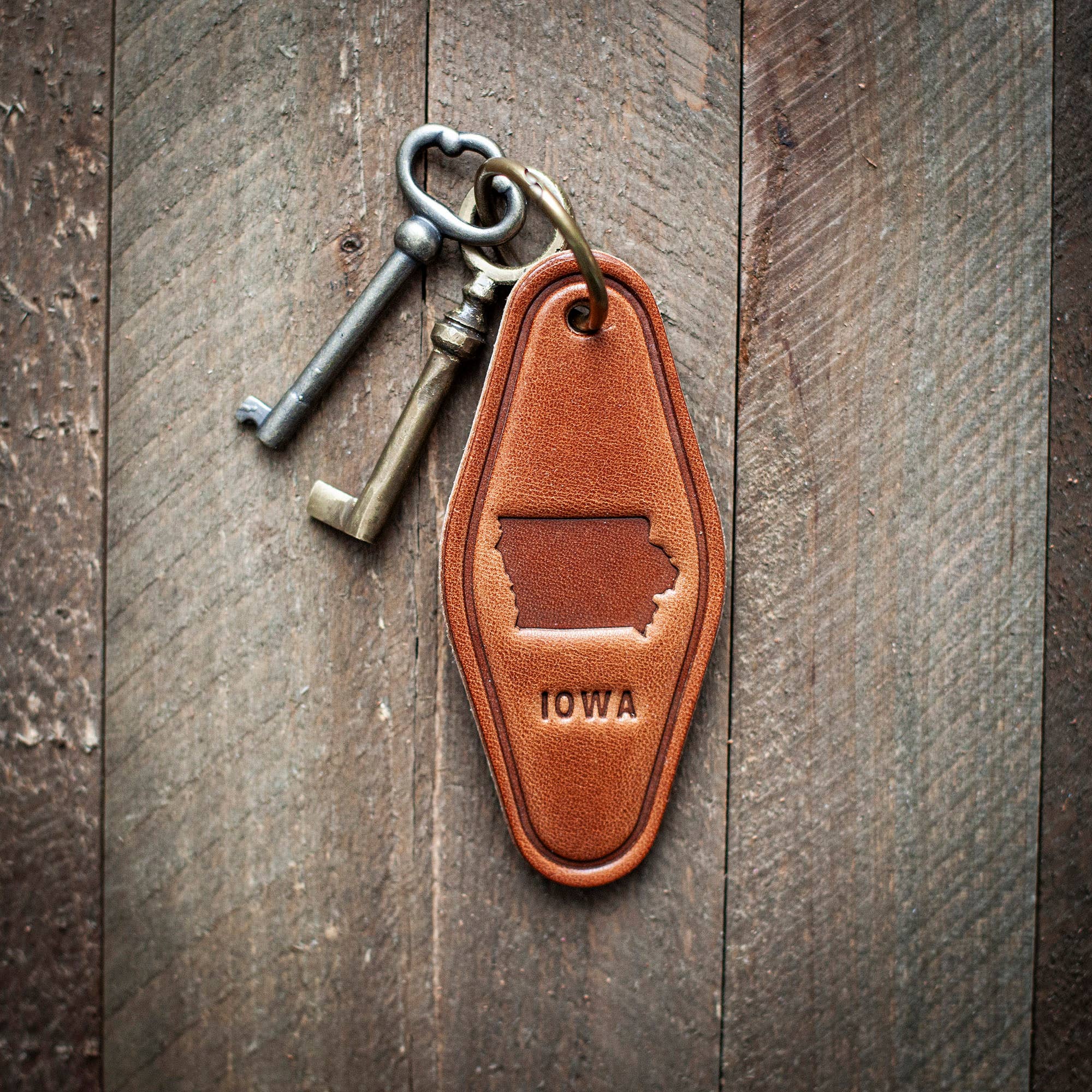 Iowa Keychain Leather Coaster – Sugarhouse Leather