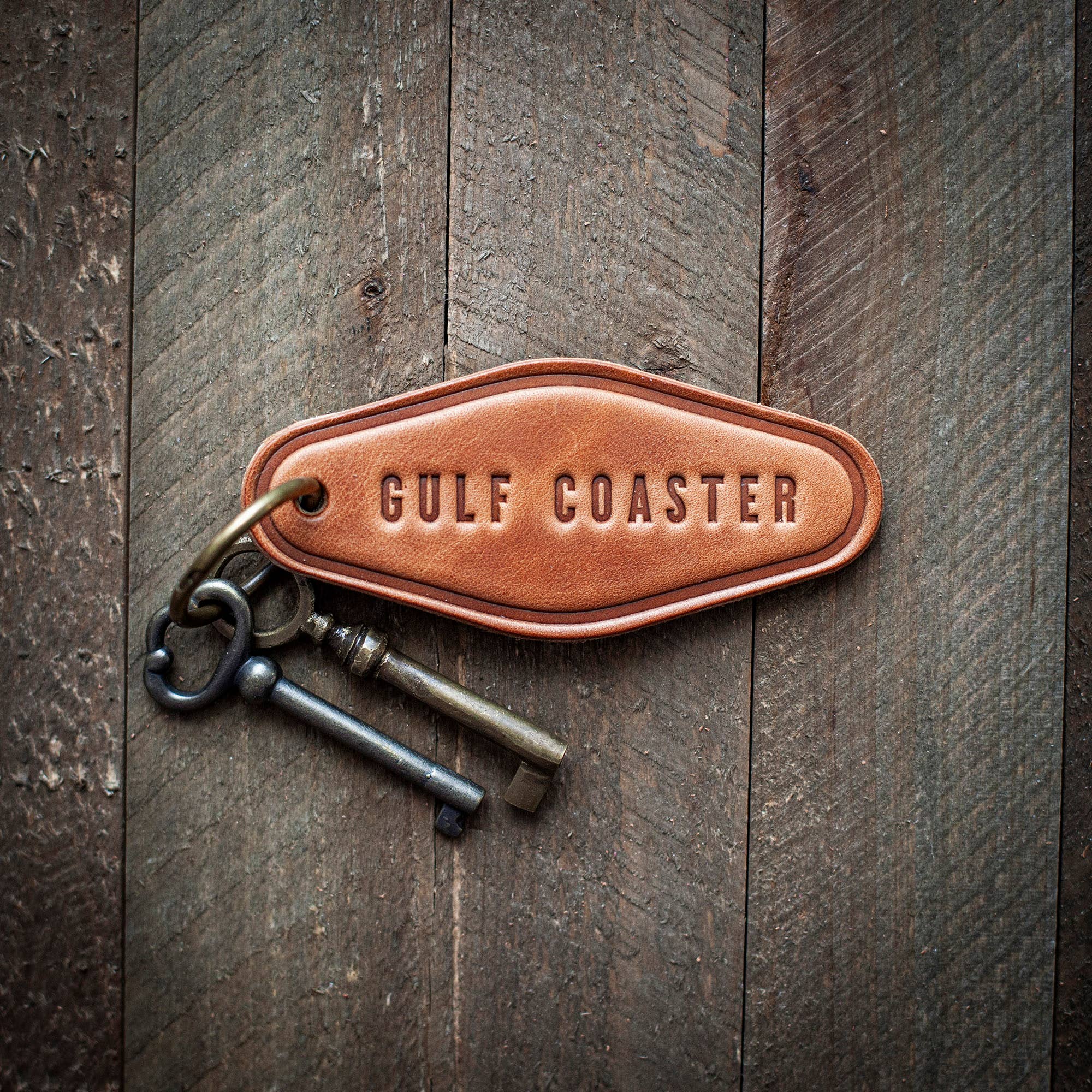 Gulf Coaster Leather Keychain Motel Style