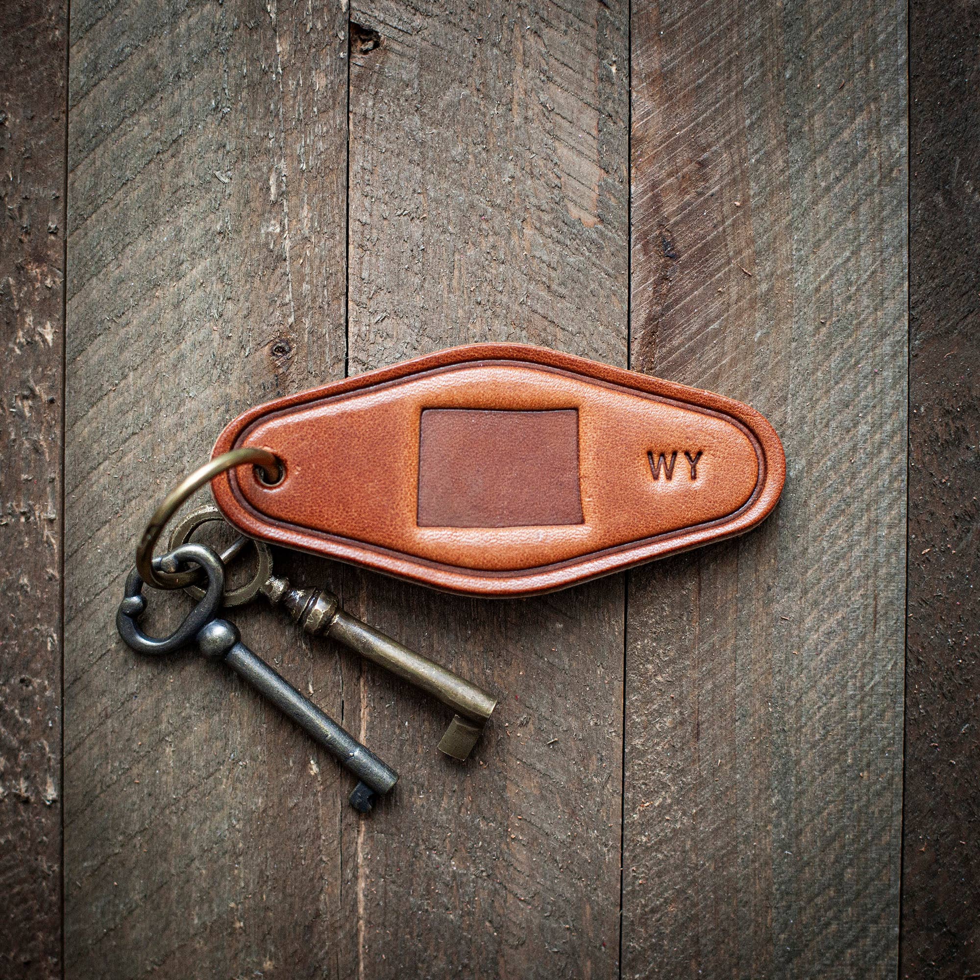 Wyoming Leather Keychain Motel Style